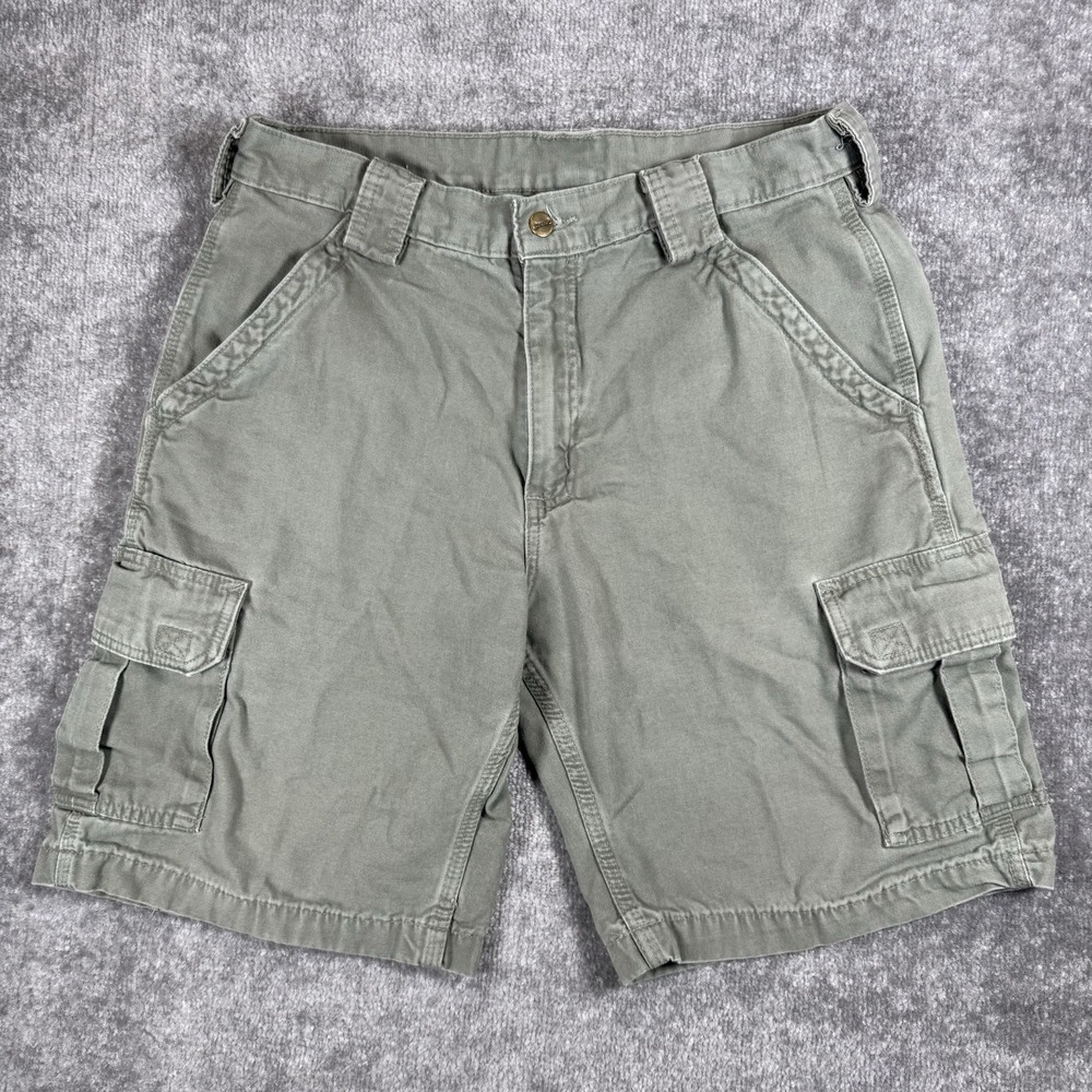 Vintage Carhartt Shorts Men's 34 Olive Green Canvas Cargo Workwear